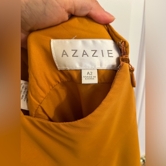 Azazie Butterscotch Yellow Davis Bridesmaid Dress Size A2 - Picture 10 of 10